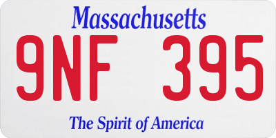 MA license plate 9NF395
