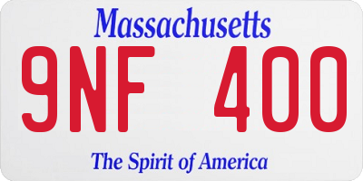 MA license plate 9NF400
