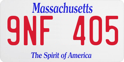 MA license plate 9NF405