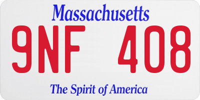 MA license plate 9NF408