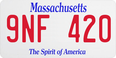 MA license plate 9NF420