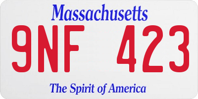 MA license plate 9NF423