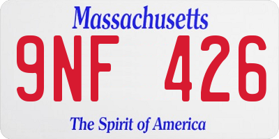 MA license plate 9NF426
