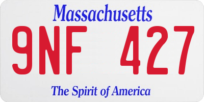 MA license plate 9NF427