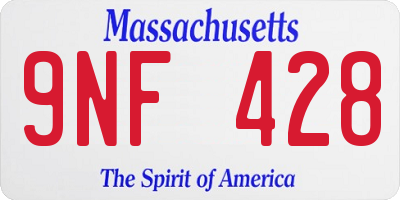 MA license plate 9NF428