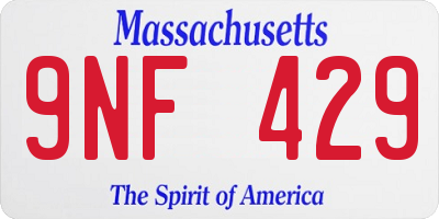 MA license plate 9NF429