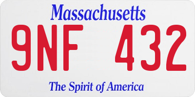 MA license plate 9NF432