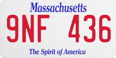 MA license plate 9NF436