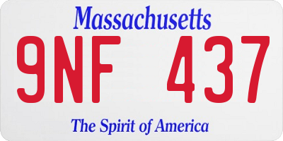 MA license plate 9NF437