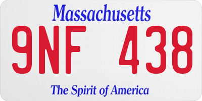 MA license plate 9NF438