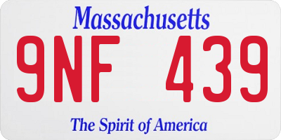 MA license plate 9NF439