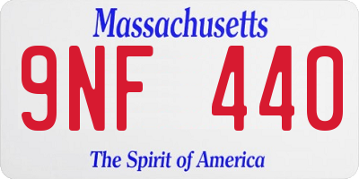 MA license plate 9NF440