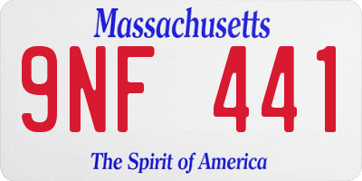 MA license plate 9NF441
