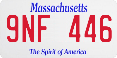 MA license plate 9NF446