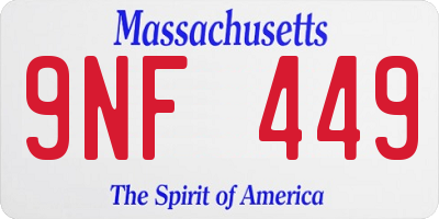 MA license plate 9NF449