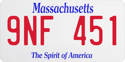MA license plate 9NF451