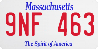 MA license plate 9NF463