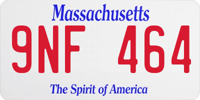 MA license plate 9NF464