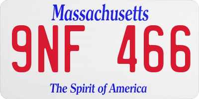 MA license plate 9NF466