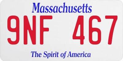 MA license plate 9NF467