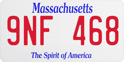 MA license plate 9NF468