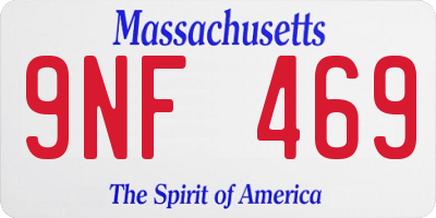 MA license plate 9NF469