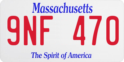 MA license plate 9NF470