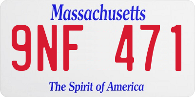 MA license plate 9NF471