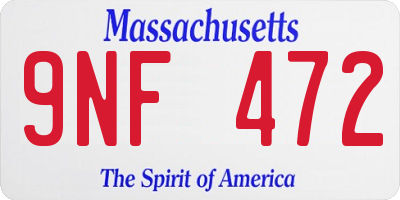 MA license plate 9NF472