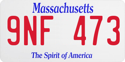 MA license plate 9NF473