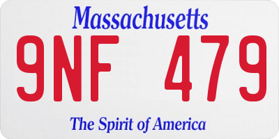 MA license plate 9NF479