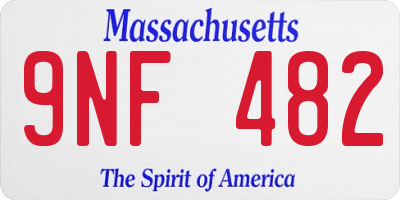 MA license plate 9NF482
