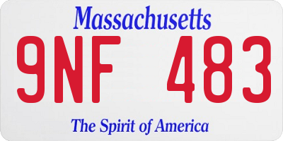 MA license plate 9NF483