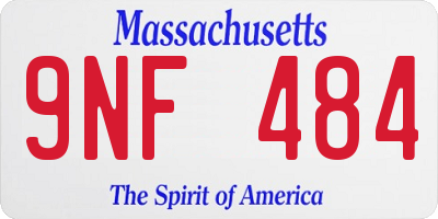 MA license plate 9NF484