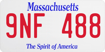 MA license plate 9NF488