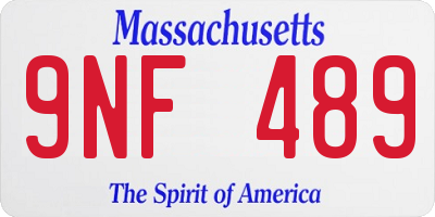 MA license plate 9NF489