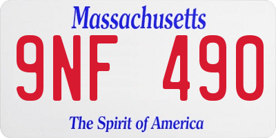 MA license plate 9NF490