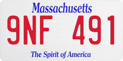 MA license plate 9NF491