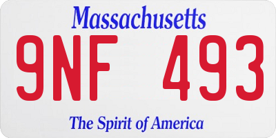 MA license plate 9NF493