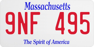 MA license plate 9NF495