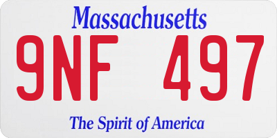 MA license plate 9NF497