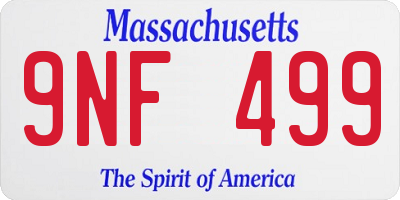MA license plate 9NF499