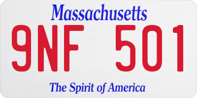 MA license plate 9NF501