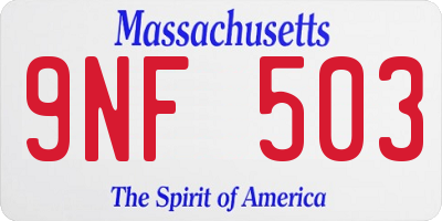 MA license plate 9NF503