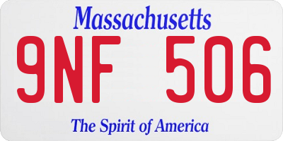 MA license plate 9NF506