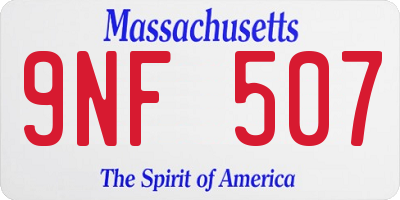 MA license plate 9NF507