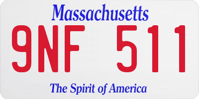 MA license plate 9NF511