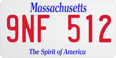 MA license plate 9NF512