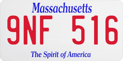 MA license plate 9NF516