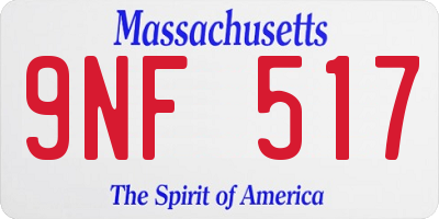 MA license plate 9NF517